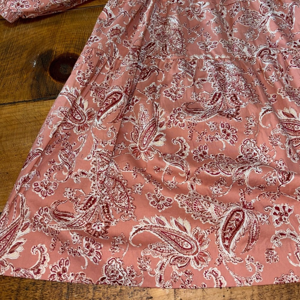 Mustard Seed Womens Blush Pink Floral Paisley Square Neck Babydoll Dress Medium - Picture 7 of 11